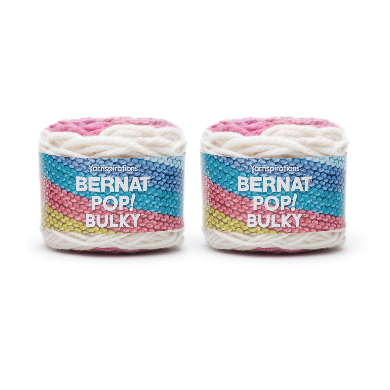 Bernat Pop Bulky Fabulous Fuchsia Yarn - 2 Pack of 280g/9.9oz - Acrylic - 6 Super Bulky - 147 Yards - Knitting/Crochet